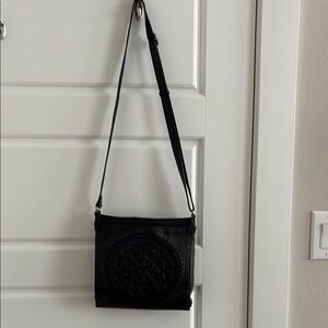 Brighton Black Textured Crossbody Bag with Adjustable Strap